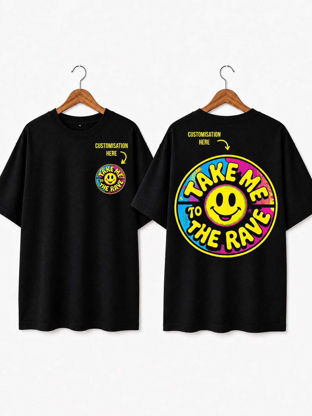 Personalised Take Me To The Rave T-Shirt