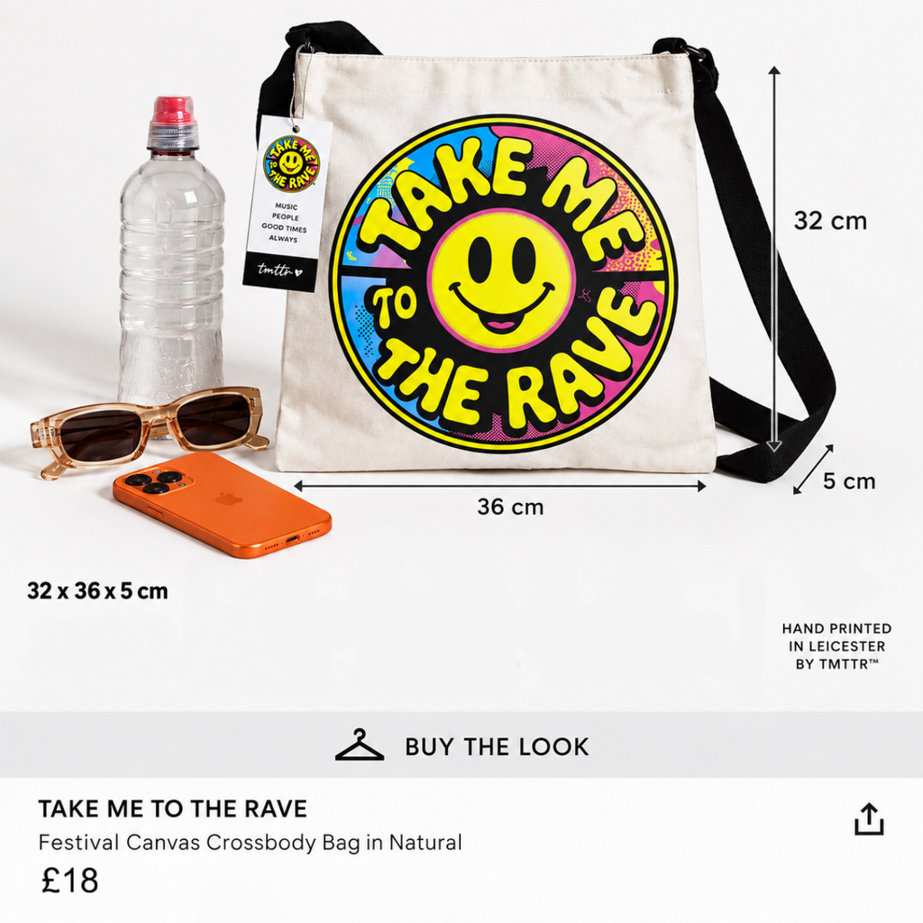 Rave Festival Crossbody Bag – Canvas DJ & Festival Bag | TMTTR™