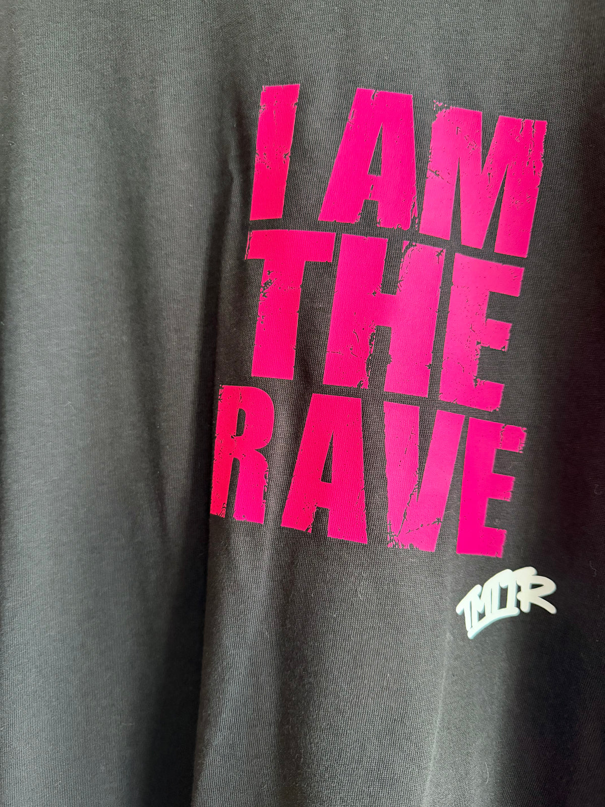 I AM THE RAVE Oversized LOGO Rave T-Shirt | Festival & Rave Streetwear BLACK & PINK