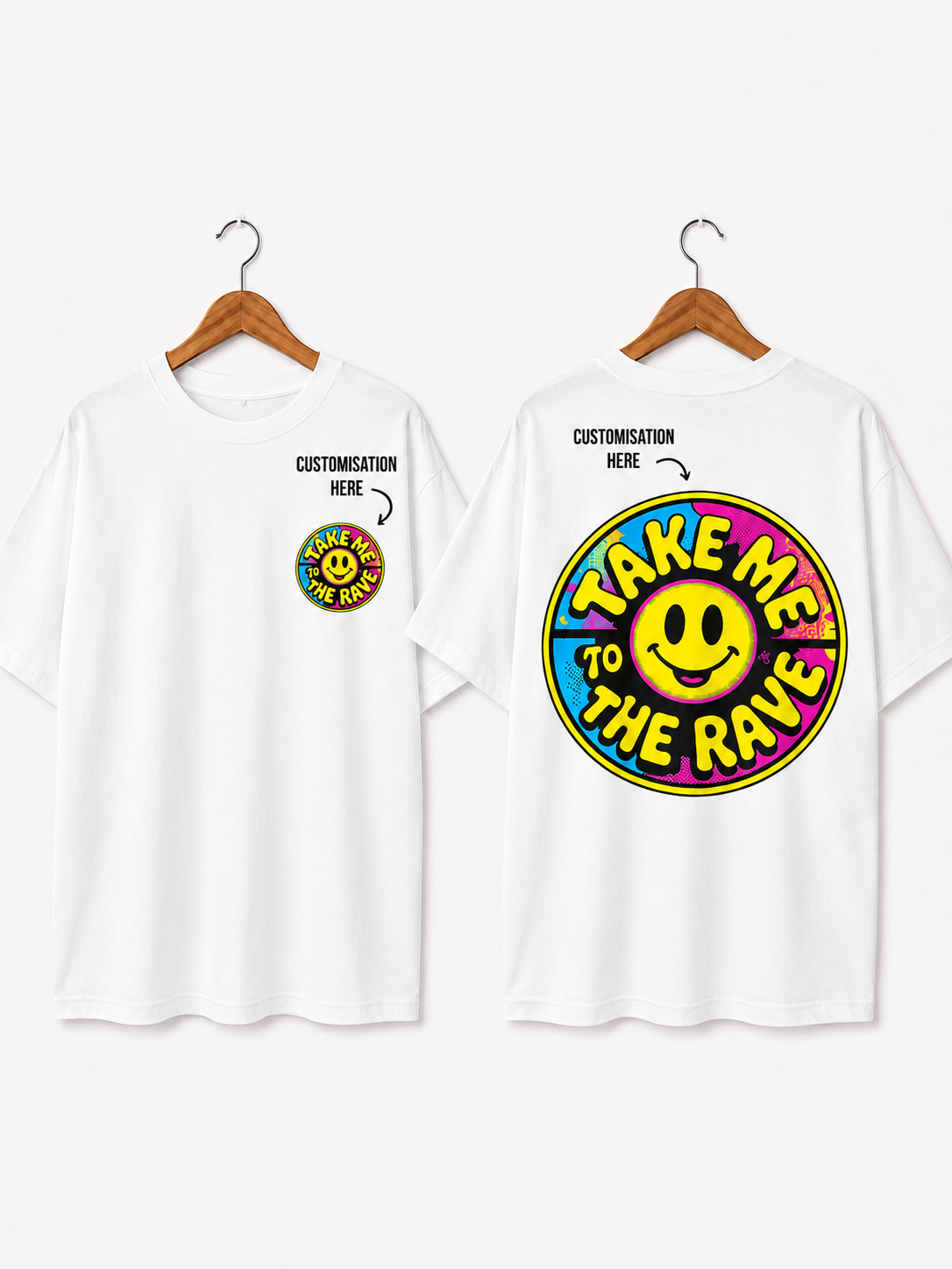 Personalised Take Me To The Rave T-Shirt