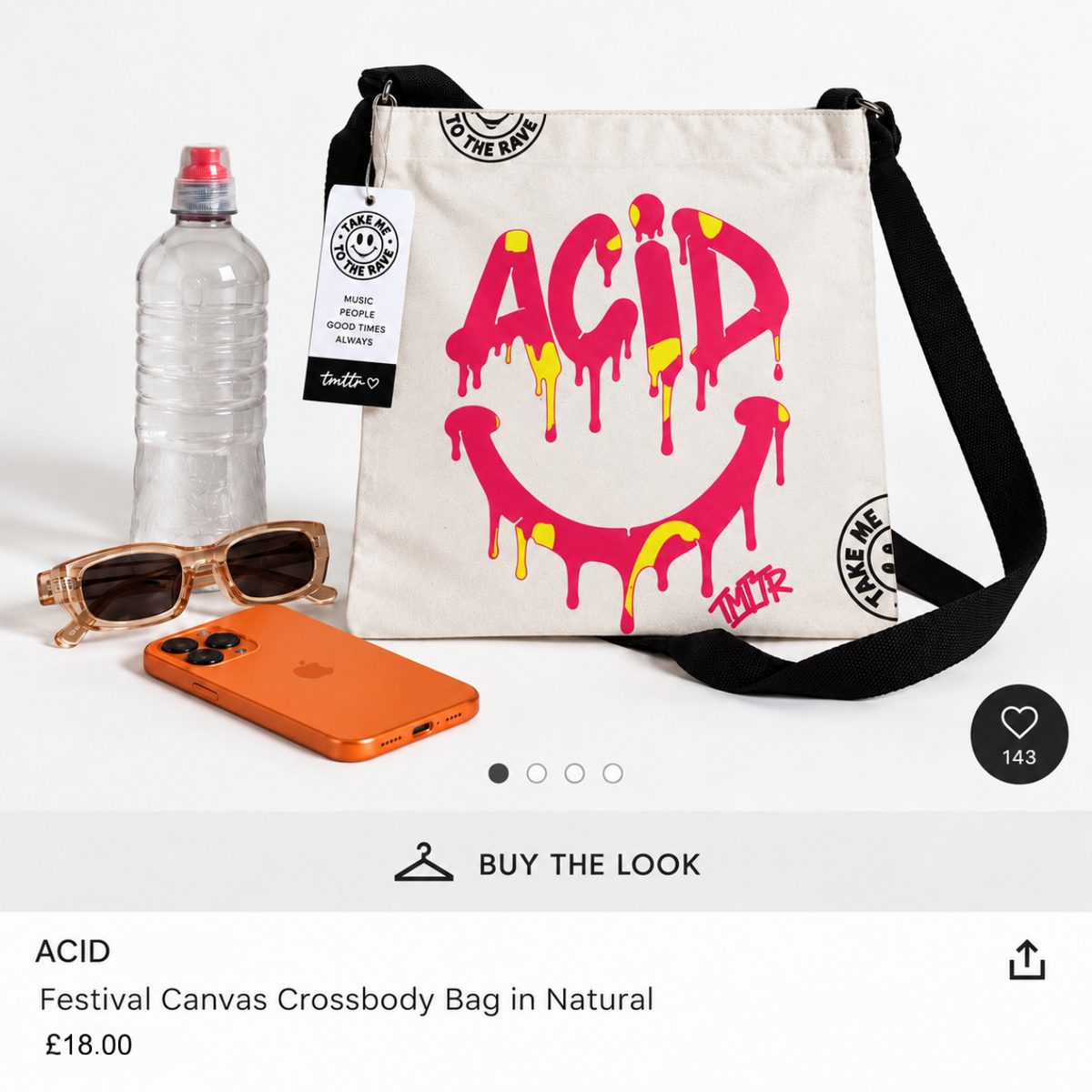 Rave Festival Crossbody Bag – Canvas DJ & Festival Bag | TMTTR™ ACID
