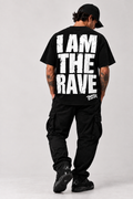 I AM THE RAVE Oversized LOGO Rave T-Shirt | Festival & Rave Streetwear Black & white