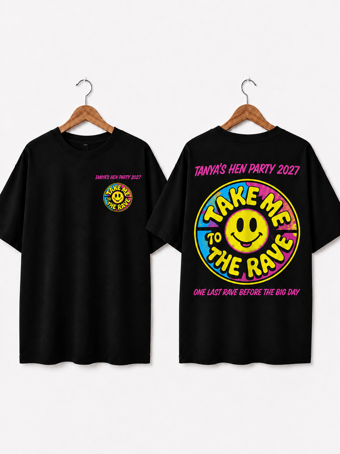 Personalised Take Me To The Rave T-Shirt