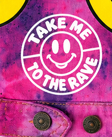 “The Rave Seeker” Tie dye festival jacket - Take me to the rave “ size 10-12
