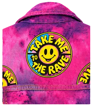 “The Rave Seeker” Tie dye festival jacket - Take me to the rave “ size 10-12